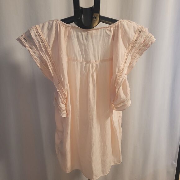 Pale Pink Blouse with Flutter Sleeves by Philosophy - Picture 2 of 8
